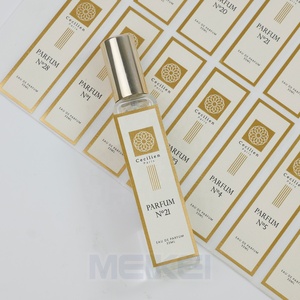 Vàng Lá Biểu Tượng Vải Lanh Kết Cấu Chai Nước Hoa Nhãn Thiết Kế Cá Nhân Vàng Lá Cuộn Nhãn Dán Nhãn Cho Nước Hoa - Product Image 2