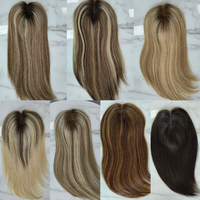 Offre Spéciale européenne couleur claire cheveux humains femmes toupets 5.5X6 Clip en doux respirant dentelle avant Topper Mono