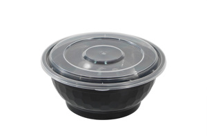 Tazón de fideos desechable de 50 oz PP, contenedor de comida, caja de plástico, paquete de comida Tiya, contenedor de plástico para llevar, tazón con diseño de diamante - Product Image 4