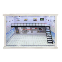Vitrine d'exposition en acrylique LED pour diorama d'entrepôt industriel hardcore 1:32, pour ensembles de blocs de construction, boîte de présentation d'atelier à fort contraste