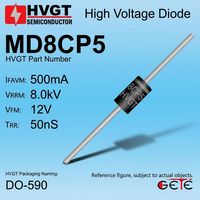 Diode redresseuse haute tension HVGT 8KV MD8CP5 500mA 50ns à récupération ultra-rapide, montage en surface pour alimentation de rayons X