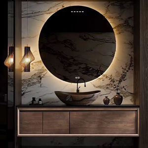 Minimalist washbasin wood color artistic above counter basin cabinet combination - Product Image 5