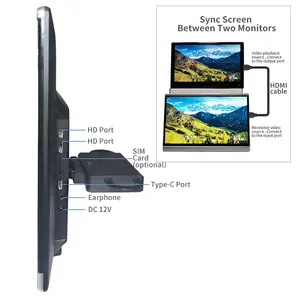 Ultrathin 13.3 אינץ IPS אנדרואיד 11.0 2 + 32G אחורי מושב מלא מגע מסך טלוויזיה וידאו מערכת רכב משענת ראש צג