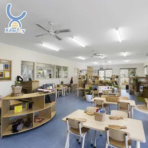 Australia Montessori perabot Daycare pusat perawatan anak furnitur prasekolah anak rak kayu lemari penyimpanan desain kelas