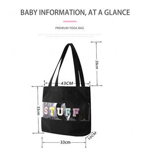 Sac à main en toile de coton personnalisé avec lettres brodées, sac fourre-tout en toile PVC transparente - Product Image 6