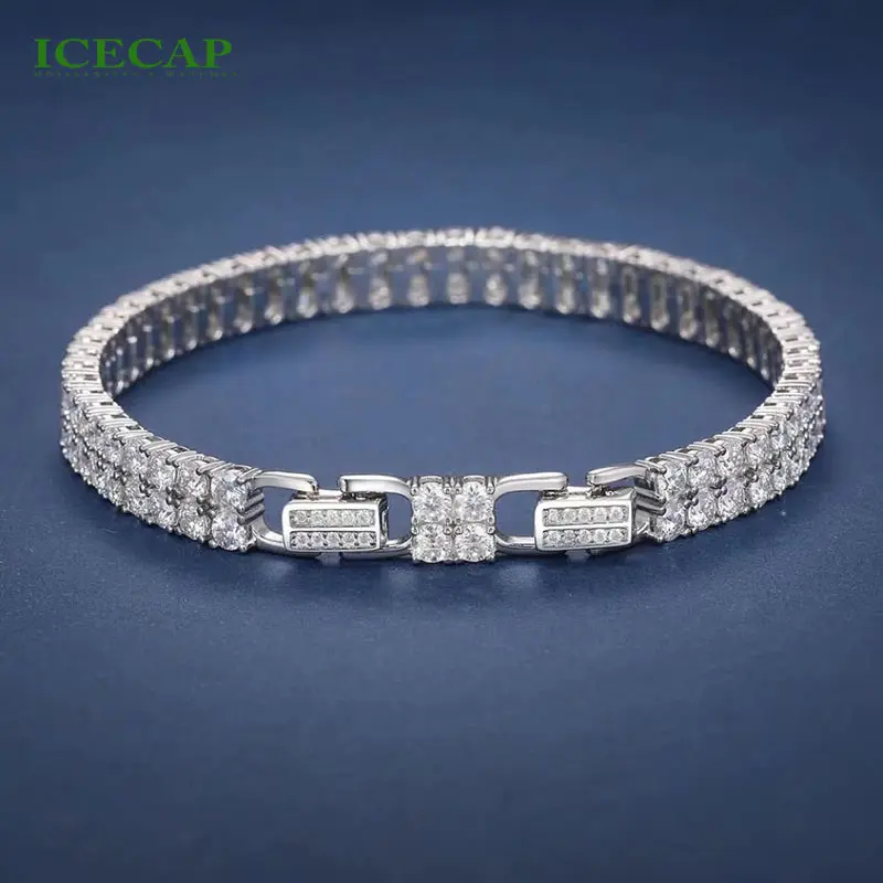 Icecap bracciali di alta gioielleria 925 argento Sterling collana bracciale completo ghiaccio fuori bracciale a catena per gli uomini e le donne