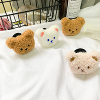 Support de téléphone portable en peluche en forme d'ours 3D mignon et tendance, support paresseux pliable universel pour accessoires mobiles
