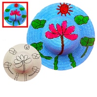 Chapeau de paille vierge non peint pour la peinture DIY, idéal pour les activités artistiques et créatives des enfants, les fêtes, l'artisanat et les activités de peinture en maternelle.