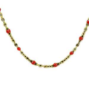 <span class=keywords><strong>Collana</strong></span> Colorata con Perline in Acciaio Inossidabile, Catena Placcata <span class=keywords><strong>Oro</strong></span> 18K, Girocollo per Donna, Gioielli da Festa - Product Image 6