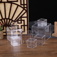 Boîtes à dessert carrées transparentes Ps Boîtes d'emballage en plastique pour bonbons et biscuits Tiramisu Cake Case
