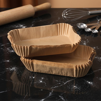 Papiers de cuisson rectangulaires biodégradables résistants à la chaleur de qualité alimentaire en pâte chimique pour friteuse à air 40 g/m² 120 pièces