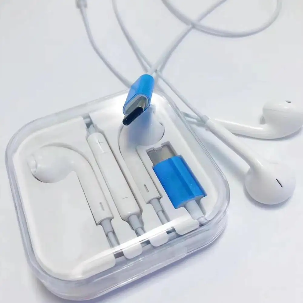 Tipe C Plug In-Ear Earphone 120 Cm Kualitas Tinggi Kabel Tipe-C Earbud dengan MIC untuk Huawei