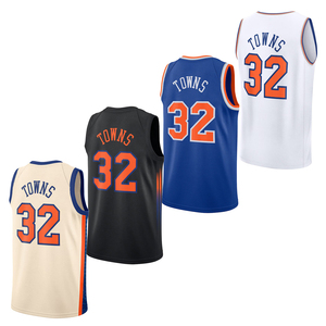 2025 Hommes New <span class=keywords><strong>York</strong></span> # Maillots de basket personnalisés 32 Towns, chemises brodées, uniformes pour jeunes, vêtements de sport avec logo - Product Image 1