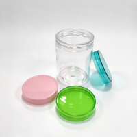 Pot en plastique PET transparent de qualité alimentaire 360ml 380ml 450ml Contenant cylindrique avec couvercle à vis en PET pour l'emballage alimentaire
