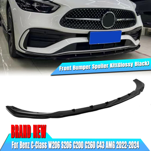 Pour Benz classe C <span class=keywords><strong>W206</strong></span> S206 C200 C43 AMG 2022-2024 lèvre de becquet de pare-chocs avant noir - Product Image 6