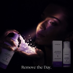 <span class=keywords><strong>Mousse</strong></span> démaquillante et nettoyante visage 2-en-1, nettoyant naturel en profondeur, moussant, non comédogène, sans parfum, 100 ml, végan, OEM personnalisé - Product Image 3
