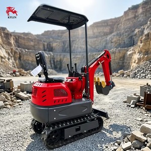 Mini-excavatrice Kylin 1 tonne pour travaux de jardinage en espace étroit avec accessoires tarière, brise-roche et ripper - Product Image 1