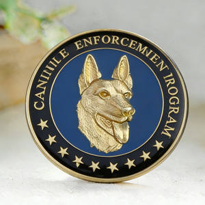 Moneda Conmemorativa de la Unidad K-9 - Medalla del Programa <span class=keywords><strong>Canino</strong></span> con Pastor Alemán y Acabado en Esmalte Azul - Product Image 1