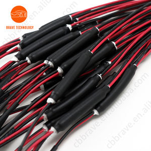 OEM红色和黑色<span class=keywords><strong>2</strong></span>针线束，带电阻电线附件端子压接端钝切预接线可定制 - Product Image 3