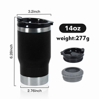 Bouteille isotherme de haute qualité 4 en 1 en acier inoxydable 14 oz avec revêtement en poudre, garde les boissons fraîches pendant des heures