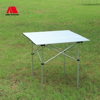 Table de camping pliable carrée en aluminium portable, facile à ranger, pour la maison, le barbecue, les pique-niques en plein air et le camping