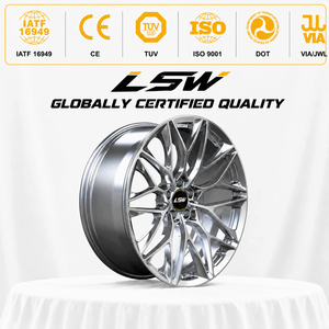 LS8065 Multi <b>Spoke</b> Alloy <b>Wheel</b> 5.5x17 ET40 PCD114.3 Polished One Piece Cast for Passenger Car Retrofit - Product Image 3