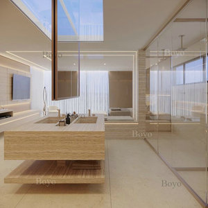 Lussuoso Mobile da <span class=keywords><strong>Bagno</strong></span> Spazioso con <span class=keywords><strong>Lavabo</strong></span>, Stile Isola con Doppio <span class=keywords><strong>Lavabo</strong></span> in Quarzite Pantagonia - Product Image 3