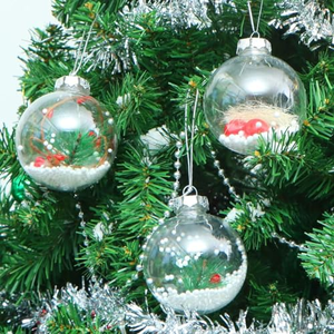 Fournitures pour décorations de Noël personnalisées 2026, décoration d'arbre de Noël, boule de Noël transparente en plastique incassable à remplir - Product Image 1