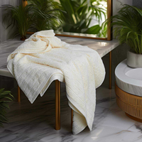 Ensemble de serviettes de bain en coton pur pour hôtel avec logo personnalisé, serviettes blanches jetables épaisses et absorbantes de qualité supérieure pour hôtel, spa, maison, vente en gros