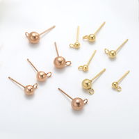 Boucles d'oreilles simples 3mm 4mm 5mm 6mm perle boucles d'oreilles avec boucle boucles d'oreilles boule en acier inoxydable goujons pour la fabrication de bijoux