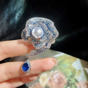 Bleu Rose Bleu Trésor Goutte D'eau Broche Incrusté 8-9mm Naturel Perle D'eau Douce Broche Super Belle <span class=keywords><strong>Bijoux</strong></span> pour Femmes - Product Image 1