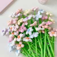 Stylo gel en tissu à motif floral de dessin animé pour étudiants, idéal comme cadeau de vacances