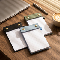 Bloc-notes adhésif portable A6, petit, épaissi, détachable, rechargeable, en cuir PU