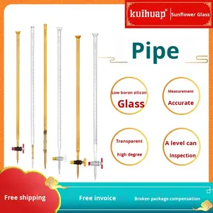 <span class=keywords><strong>Burette</strong></span> de titration en verre borosilicate de 50 ml avec robinet en PTFE, modèle 8642, origine Chine, verrerie de laboratoire chimique - Product Image 2