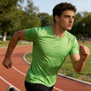 Chemises de course à manches courtes populaires, personnalisables avec logo imprimé, séchage rapide, évacuation de l'humidité, respirantes, légères, pour la remise en forme en plein air - Product Image 6