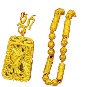 Collier en <span class=keywords><strong>or</strong></span> véritable du Vietnam pour homme, chaîne Daikin sans décoloration, plaqué <span class=keywords><strong>or</strong></span> 24 carats, pendentif imitation <span class=keywords><strong>or</strong></span>, chaîne thaïlandaise - Product Image 1