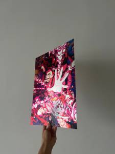 Carte de collection de Noël MEIXIANG 40x30cm en plastique lenticulaire 3D, motif dessin animé Demon Slayer Killer Kamado Tanjirou <span class=keywords><strong>Nezuko</strong></span>, film d'animation - Product Image 1