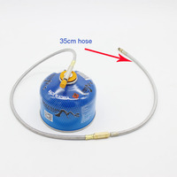 Tuyau d'extension de gaz de 35 cm en acier inoxydable pour réchaud de camping extérieur, accessoires de remplacement