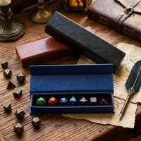 Étui de rangement pour dés en cuir PU, boîte rigide pour dés de D&D avec insert en mousse, organisateur de dés portable pour jeux de rôle et jeux de table