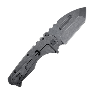 Tùy chỉnh màu đen Stonewash D2 Blade G10 Survival chiến thuật săn bắn dao gấp dao với khung khóa - Product Image 2