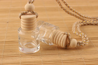 Diffuseur d'arômes de voiture suspendu en bois 4.8 6.5ml 8ml, désodorisant cylindrique givré pour voiture avec bouchon en bois