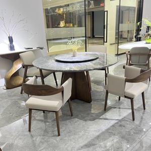 2 Person Marble <strong>Round</strong> Luxurious <strong>Extend</strong> Light Blue Outdoor <strong>Dining</strong> Room <strong>Table</strong> and Chair <strong>Uk</strong> Set for 8 4 6 - Product Image 2