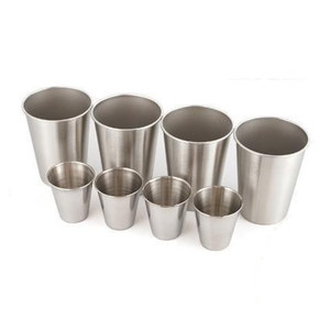 SFB32 716 Ensemble de tasses à boissons froides en acier inoxydable, mugs à bière à simple paroi, bordure moderne, style minimaliste, portable, tasse à eau portable - Product Image 3