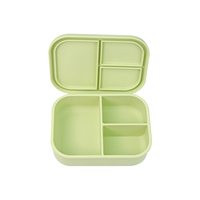 Boîtes à lunch 100% silicone de qualité alimentaire pour enfants, conteneur repas 3 compartiments, micro-ondable, portable, organiseur de boîte à lunch, école, camping