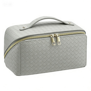 Sac de maquillage multifonctionnel portable grande capacité en cuir PU, étanche et tendance, pour voyage - Product Image 4