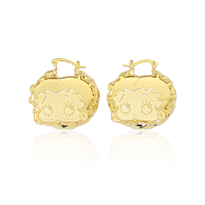 Nuovi <span class=keywords><strong>Orecchini</strong></span> Personalizzati con Personaggio Femminile Carino 30mm, Placcati in Oro, <span class=keywords><strong>Acciaio</strong></span> Inossidabile, Gioielli alla Moda per Donna, Regalo - Product Image 1