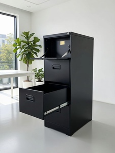 Meuble de classement métallique à 4 niveaux Smooth Slide, robuste, en acier, avec bande porte-étiquettes pour <span class=keywords><strong>bureau</strong></span> - Product Image 2