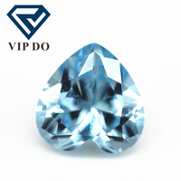 Pierre précieuse en zircon cubique aigue-marine de qualité 5A, taille cœur, 3x3mm-12x12mm