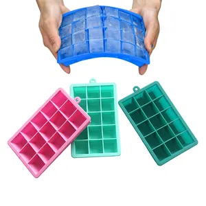 Non-Stick Dishwasher Safe 15 Cavities Ice Cube Trays Molds Silicone Ice Tray for Whiskey