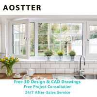 Fenêtre à battant en PVC AOSTTER prête à être expédiée, dimensions standard américaines et guide d'installation pour distributeur local, insonorisée